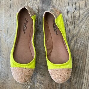 Lucky Brand Flats Cork Yellow Women’s Size 6.5